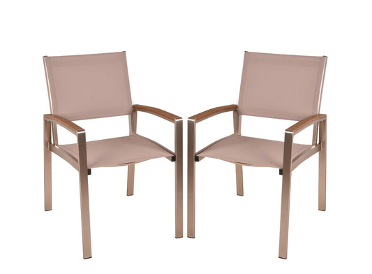 Garden Pleasure Stapelstuhl FLORENCE 2er Set Garten Stuhl Stühle Stuhlset Alu