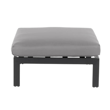 Sitzgruppe Elvo Gartensofa + Sessel + Hocker Garten Möbel Lounge Set grau