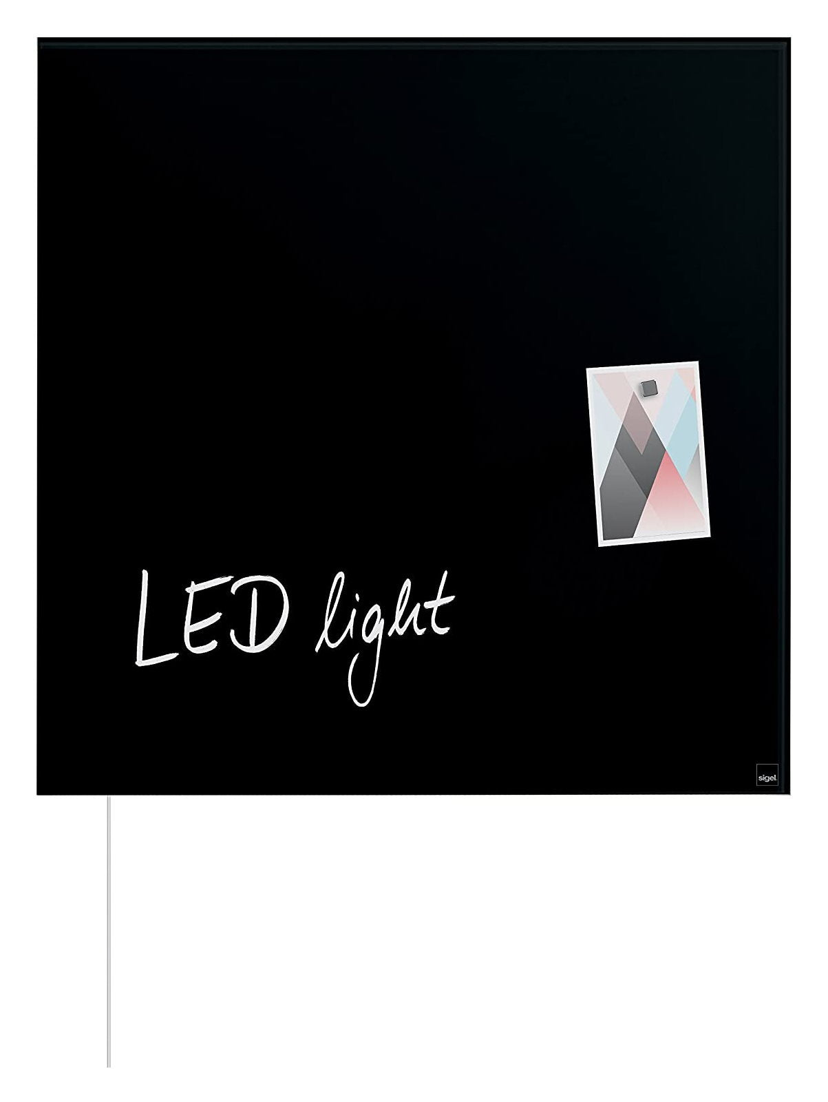 Sigel GL400 Glas Magnetboard LED Beleuchtung 48x48 Magnettafel Board schwarz
