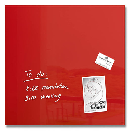 Sigel 48x48 Glas Magnetboard GL114 Pinnwand Magnettafel Magnetwand Tafel rot