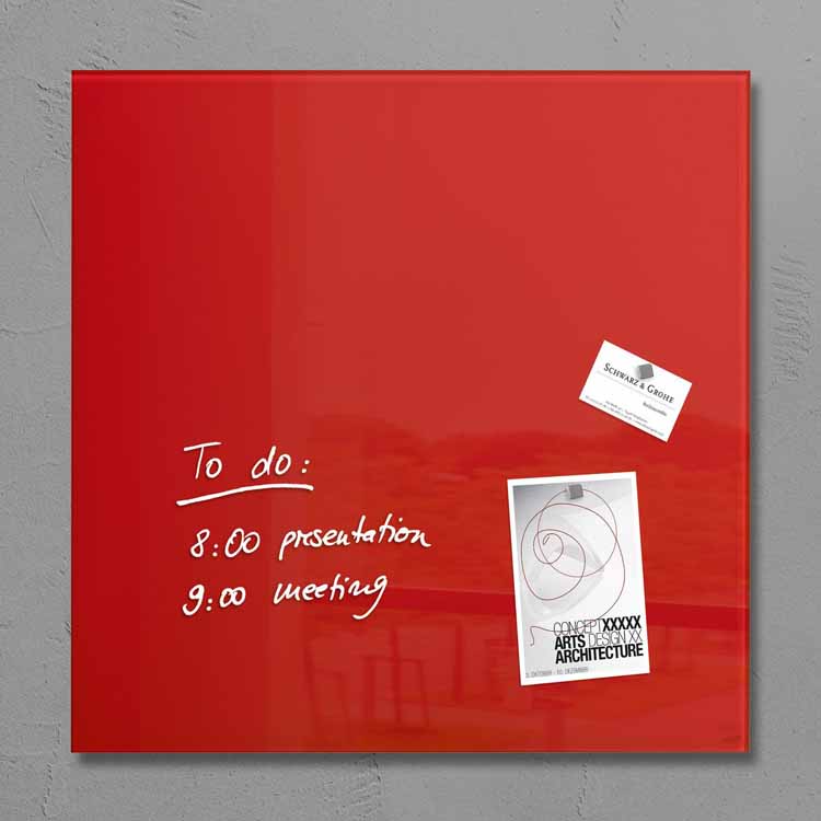 Sigel Glas Magnettafel GL110 48x48 Board Magnetwand Pinnwand Memoboard schwarz