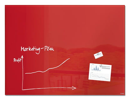 SIGEL GL212 Glas Whiteboard Artverum rot 120x90 cm Magnetboard Magnettafel