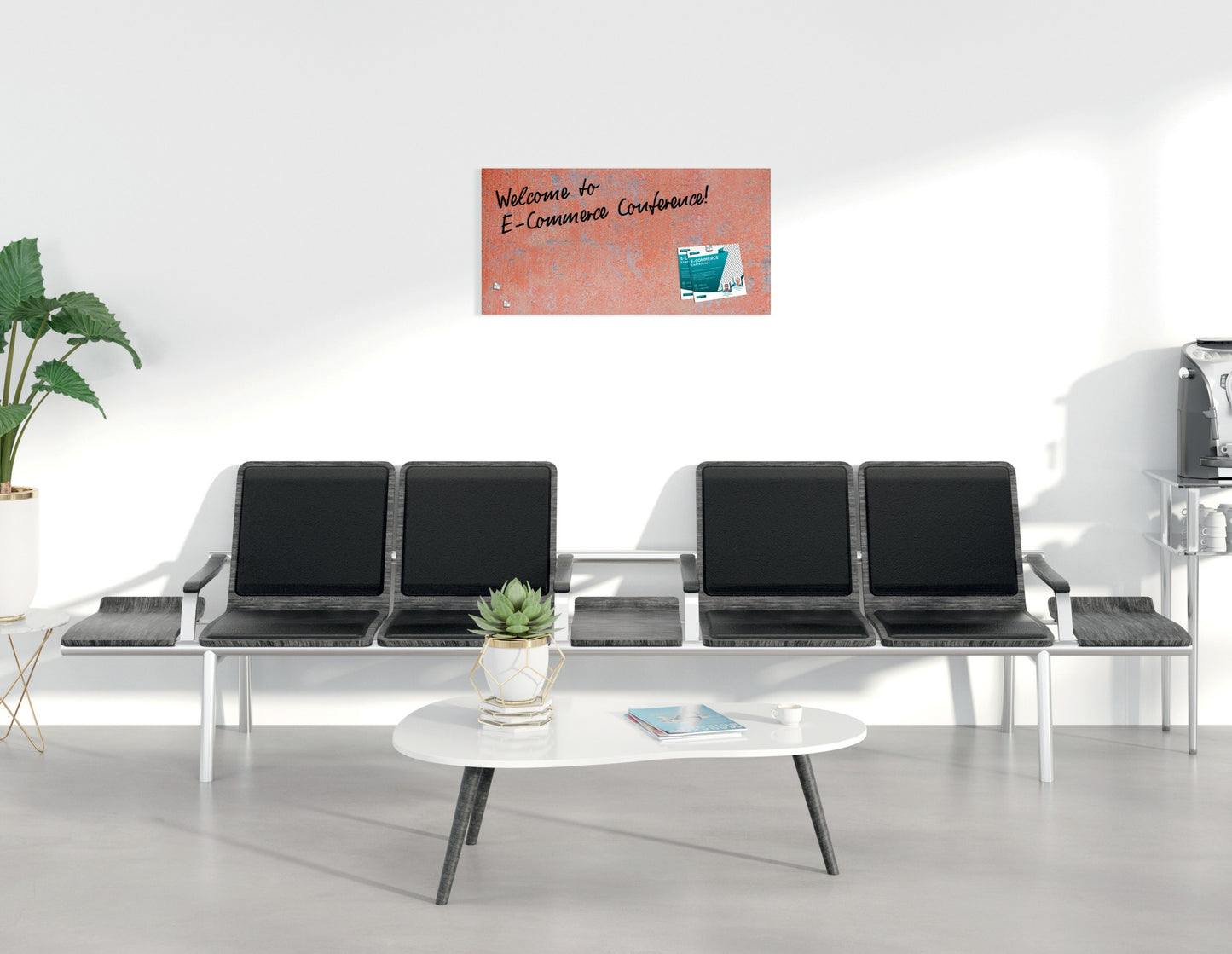 Sigel GL289 Glas Magnettafel Artverum Red Wall 91x46 koralle Magnetboard Tafel