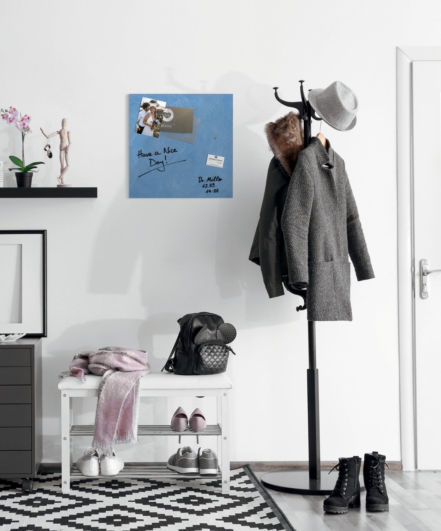 Sigel GL294 Glas Magnettafel Artverum Blue 48x48 hellblau Magnetboard Tafel Memo
