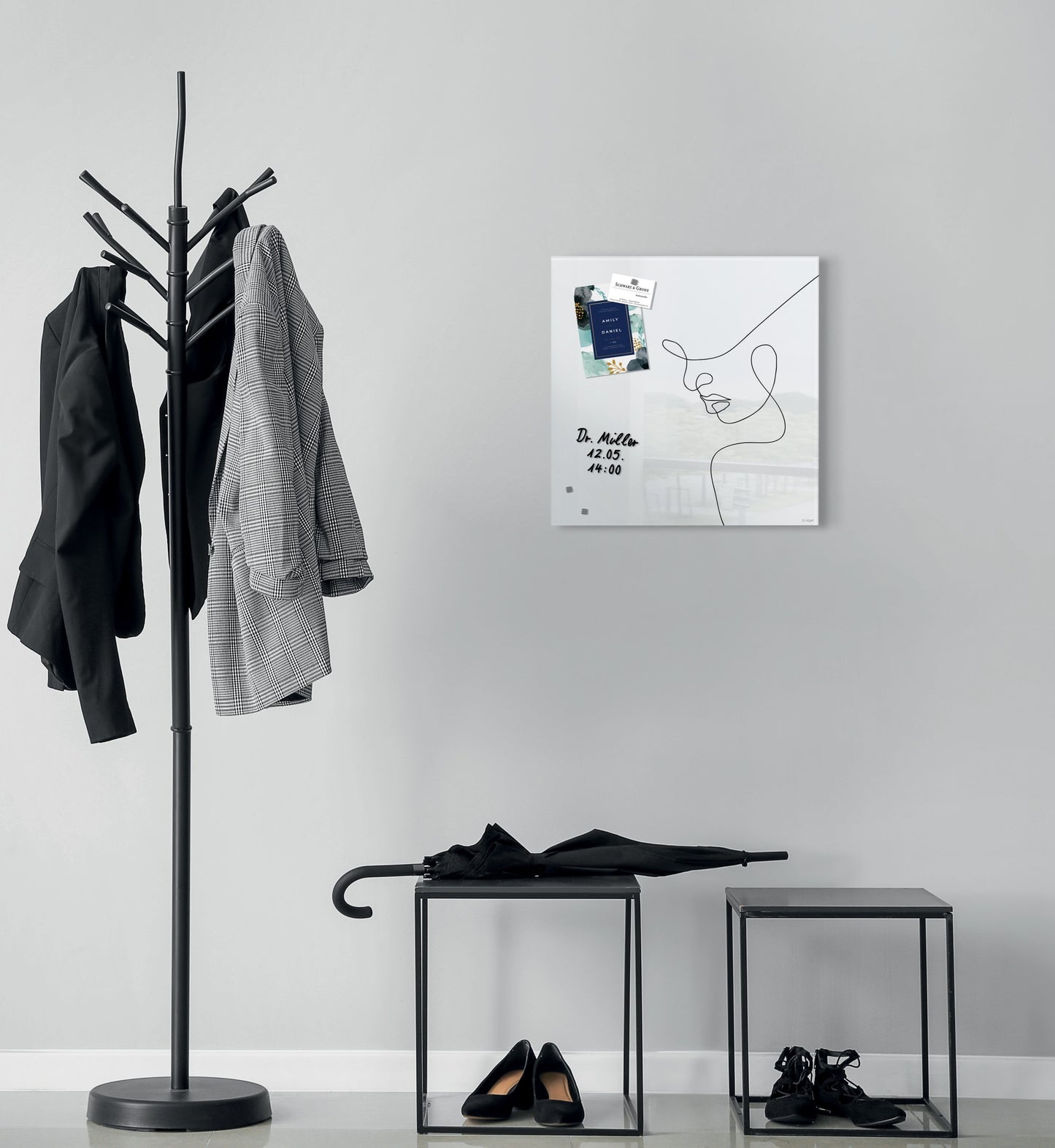 Sigel GL289 Glas Magnettafel Artverum Red Wall 91x46 koralle Magnetboard Tafel