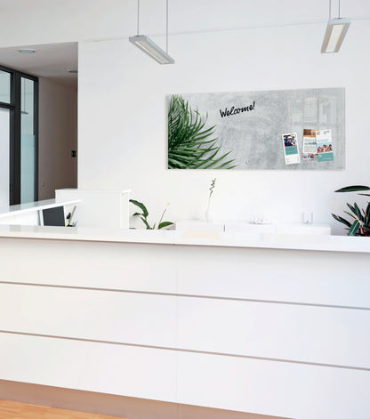 Sigel GL298 Glas Magnettafel Artverum Botanic 130x55 grau grün Magnetboard Tafel