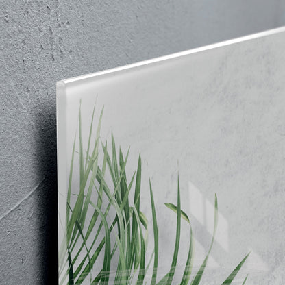 Sigel GL298 Glas Magnettafel Artverum Botanic 130x55 grau grün Magnetboard Tafel