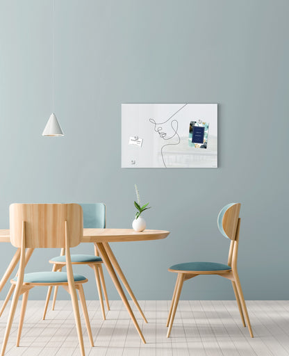 Sigel GL395 Glas Magnettafel Line Art 60x40 weiß schwarz Magnetboard Tafel Memo