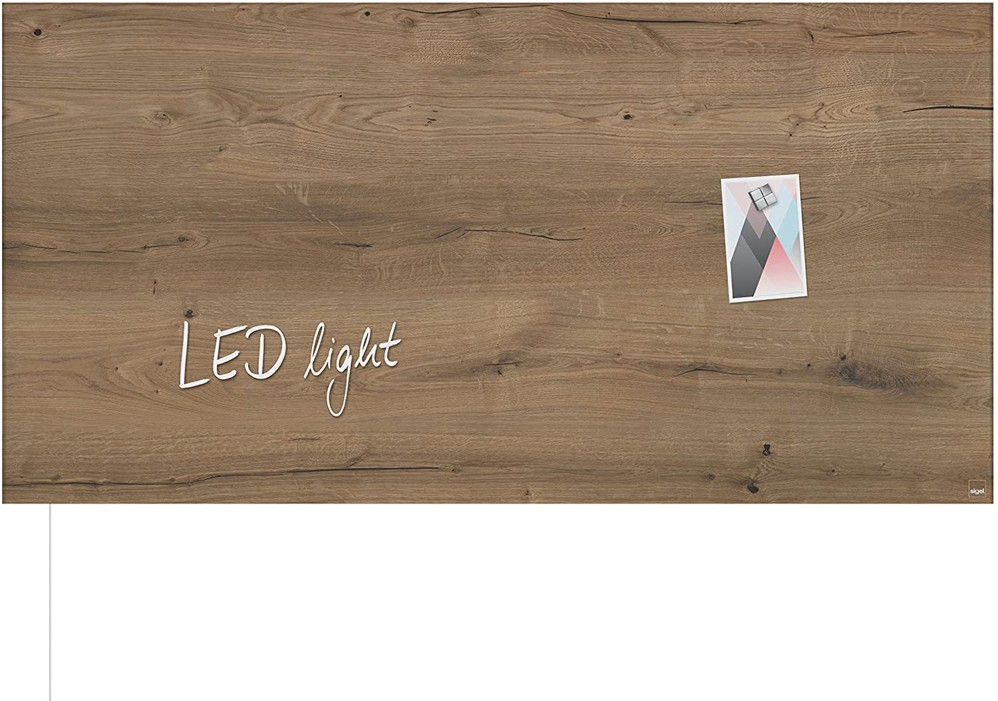 Sigel Glas Magnetboard LED Beleuchtung 91x46 cm Natural Wood Magnet Tafel Holz