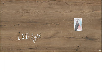 Sigel Glas Magnetboard LED Beleuchtung 91x46 cm Natural Wood Magnet Tafel Holz