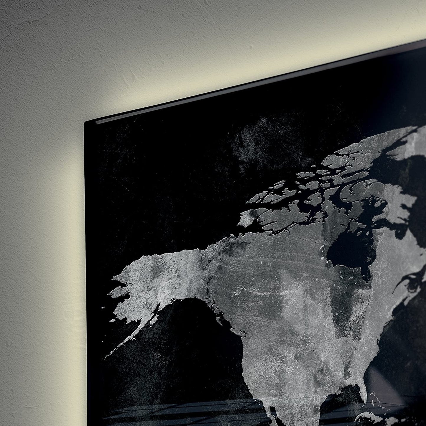 Sigel Glas Magnetboard LED Beleuchtung 91x46 cm Weltkarte Wand Magnet Tafel