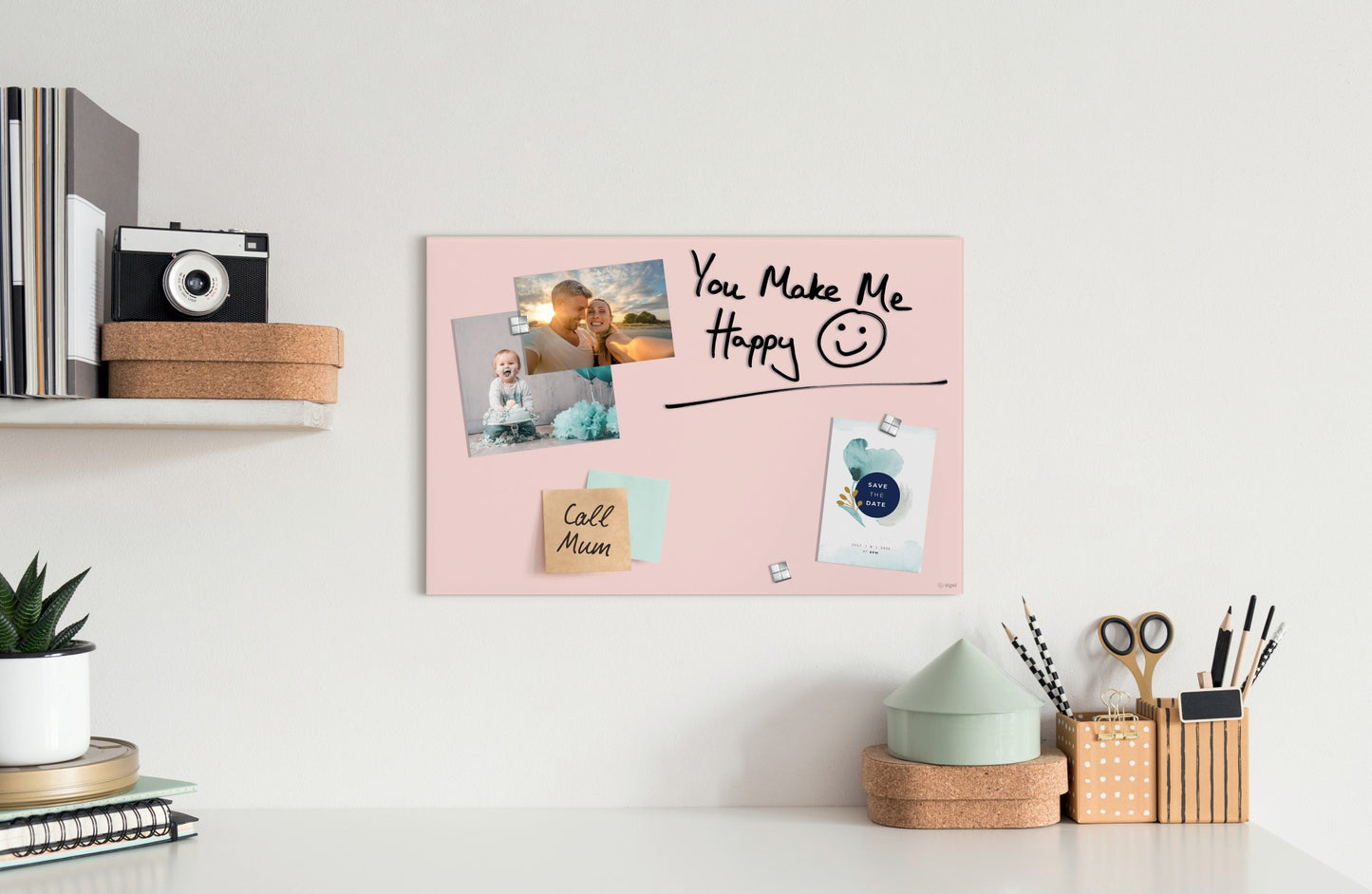Sigel GL514 Glas Magnettafel Artverum 60x40 rosé Magnetboard Board Tafel Memo