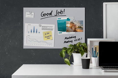 Sigel GL516 Glas Magnettafel Artverum 60x40 hellgrau Magnetboard BoardTafel Memo