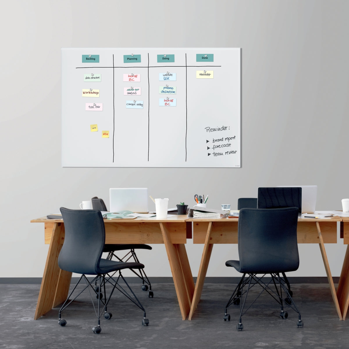 SIGEL GL520 Glas Whiteboard Artverum 150x100cm weiß matt Magnettafel