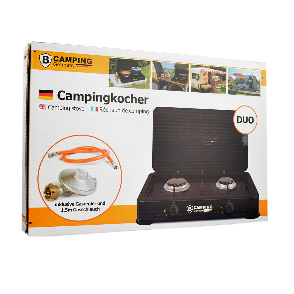 Duo Gaskocher Set 2-fach Campingkocher Camping Herd Gasherd Kochfeld Kocher Herd