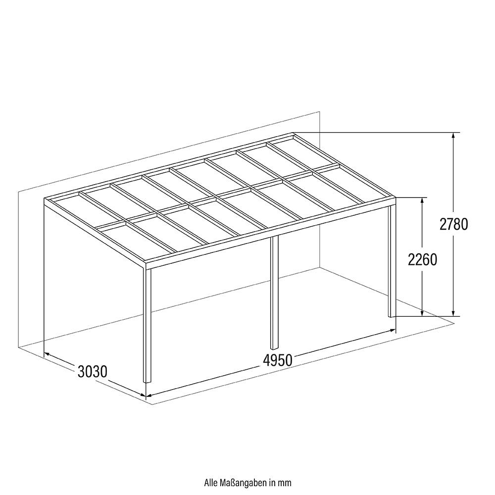 Terrassenüberdachung Lumina 495x303 anthrazit Sonnendach Überdachung Pavillon