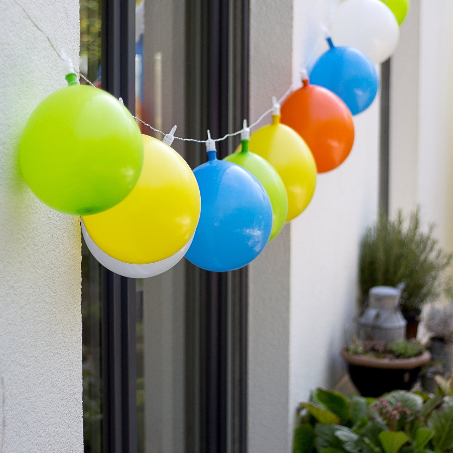 LED Lichterkette Luftballons Innen Außen Deko Garten Outdoor Biergarten Licht