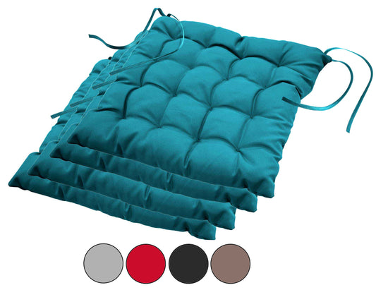 Stuhlkissen 4er Set Sitzkissen 40x40 Sitzpolster Garten Kissen Polster Auflage