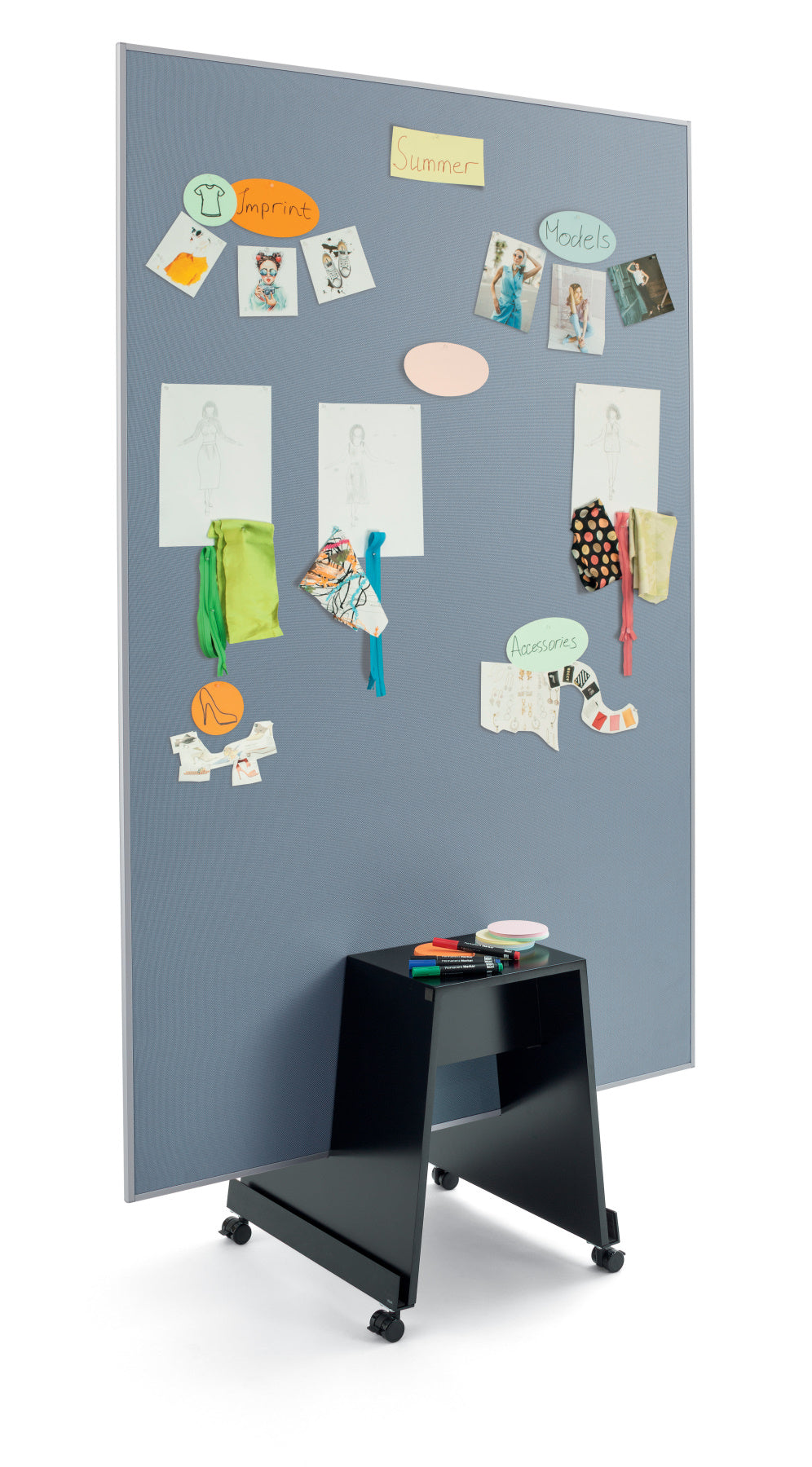 Sigel MU011 Agiles Pinboard meet up grau 120x180 cm Pinnwand Moderationstafel
