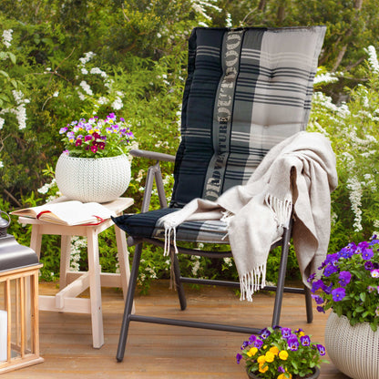 4x Garten Hochlehner Sitzauflage Sitz Auflage Stuhlauflage Sitzpolster Polster