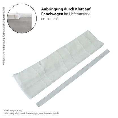 Homing  Flächen Vorhang Nelis 60x245 weiss Vorhänge Schlafzimmer transparent
