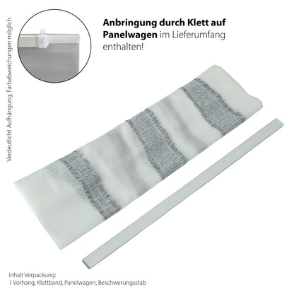 Homing  Flächen Vorhang Nelis 60x245 grau Vorhänge Schlafzimmer transparent