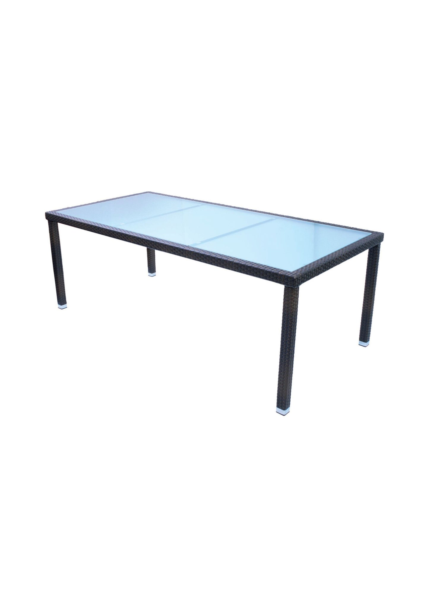 KONWAY 7tlg. Premium Polyrattan Sitzgruppe 140x80 schwarz Essgruppe Garten Möbel