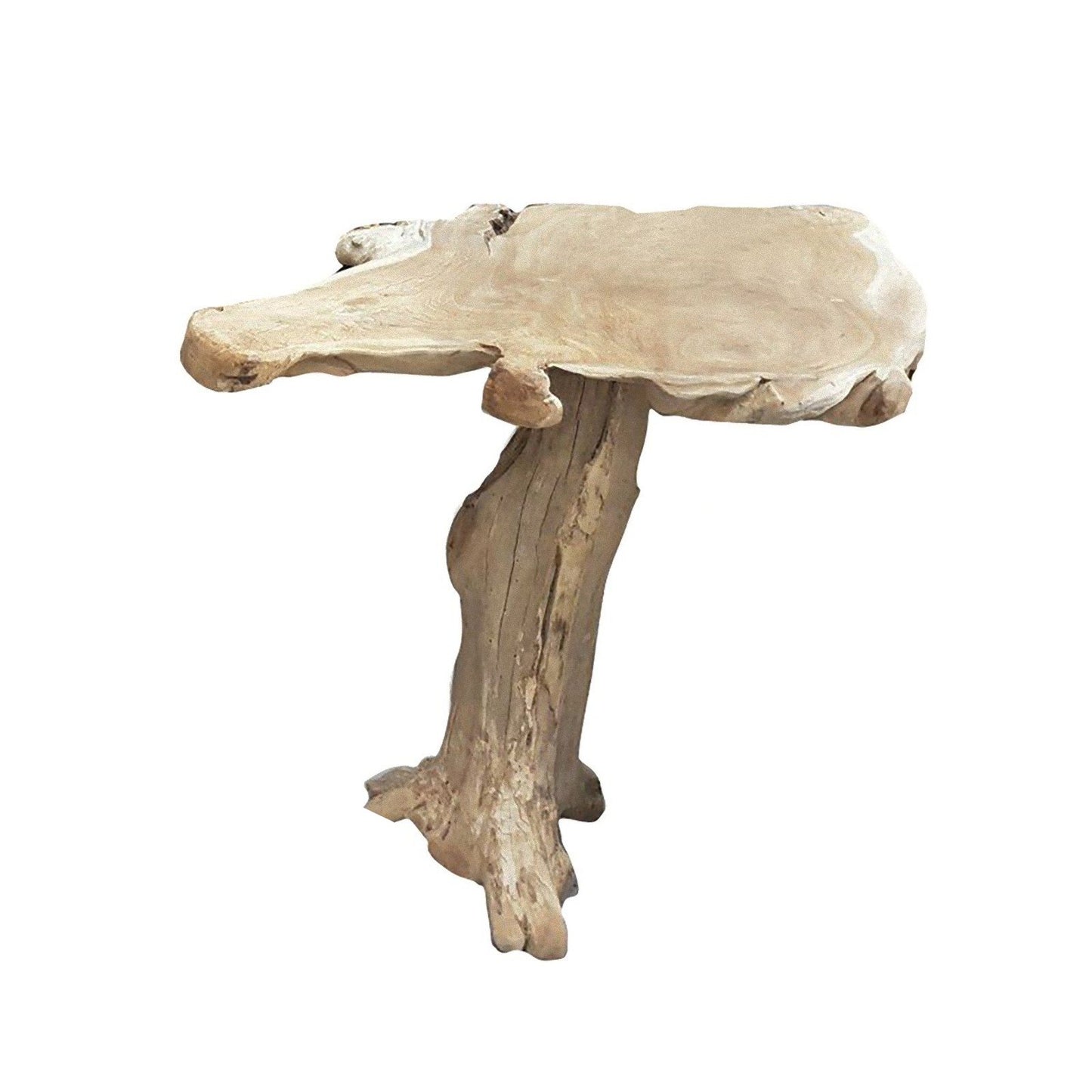 Massiv Gartentisch Bar-Tisch SURGA Garten Tisch Holztisch Stehtisch Wurzelteak