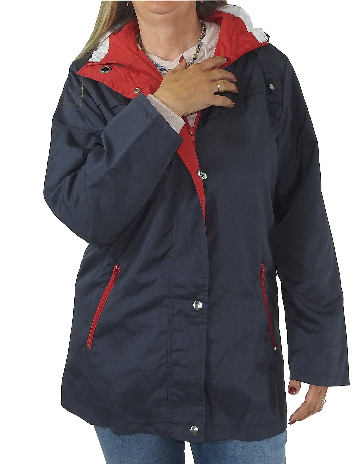 leichter Damen Parka Übergangsjacke Kapuze Mantel Frühling Sommer Jacke blau