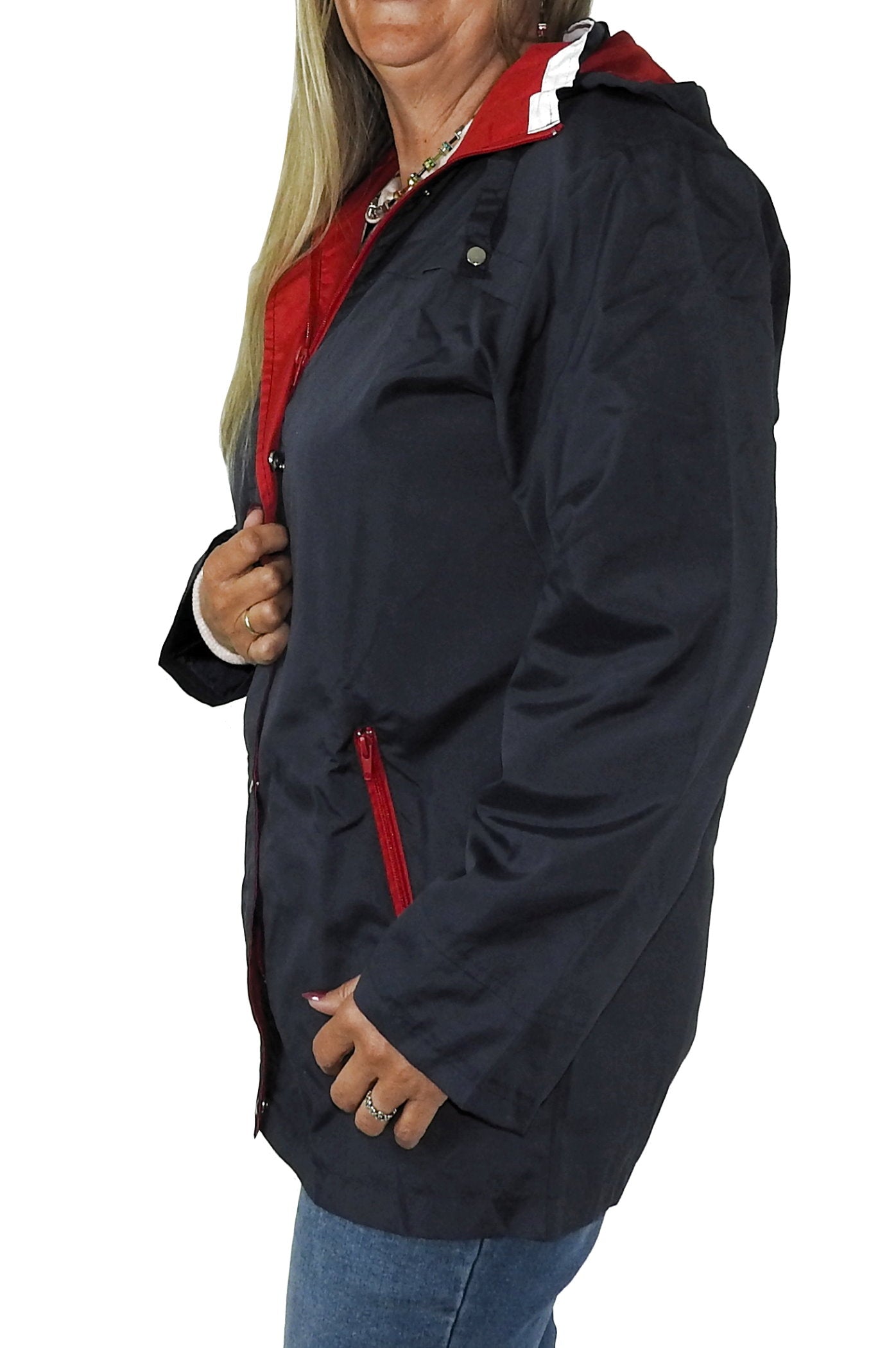 leichter Damen Parka Übergangsjacke Kapuze Mantel Frühling Sommer Jacke blau