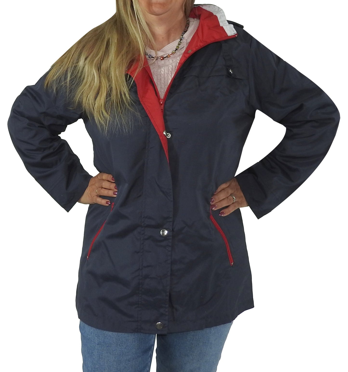 leichter Damen Parka Übergangsjacke Kapuze Mantel Frühling Sommer Jacke blau
