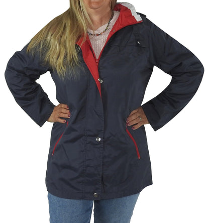 leichter Damen Parka Übergangsjacke Kapuze Mantel Frühling Sommer Jacke blau