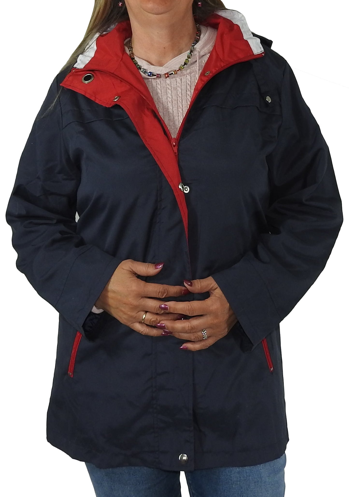 leichter Damen Parka Übergangsjacke Kapuze Mantel Frühling Sommer Jacke blau
