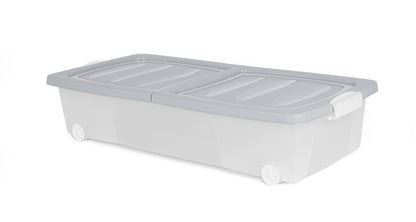 2x XL Unterbett Kommode mit Rollen 80cm Deckel Spielzeug Box Aufbewahrung Kiste