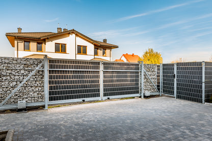 Polyrattan Sichtschutz Streifen Doppelstabmatten Zaun Rolle Blende Windschutz