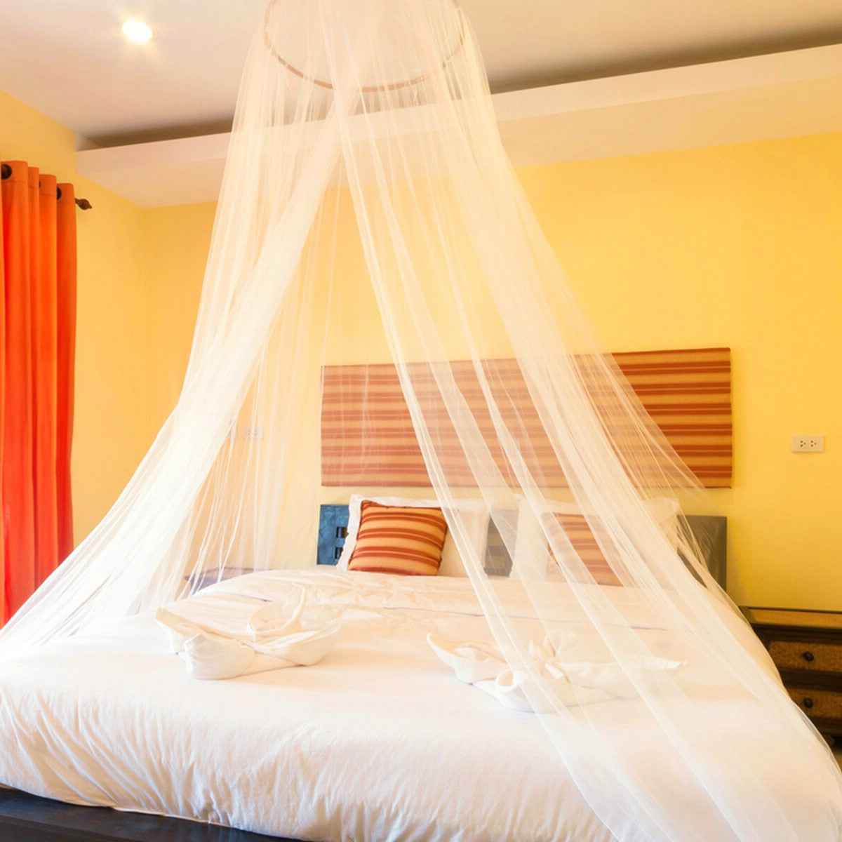 Betthimmel Baldachin Kinderzimmer Mücken Fliegen Moskito Insekten Schutz weiß