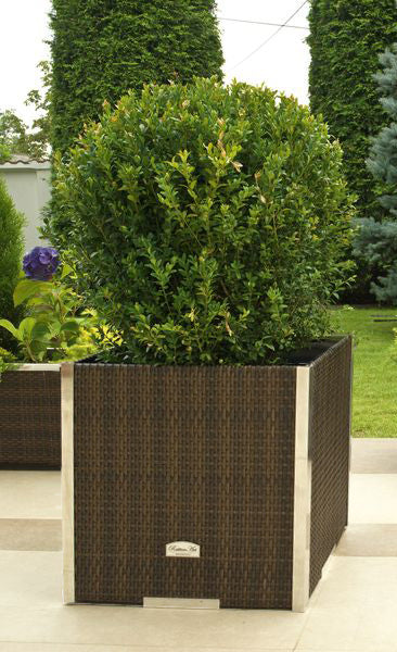 XL Polyrattan Pflanzgefäß Pflanzkübel Blumentopf Blumenkübel Übertopf Hochbeet