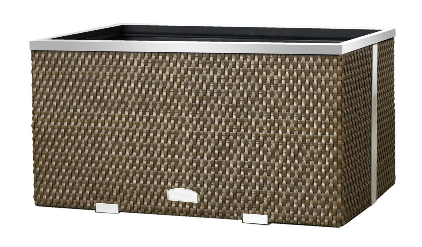 XL Polyrattan Pflanzgefäß 100cm Pflanzkübel Blumentopf Kübel Übertopf Hochbeet