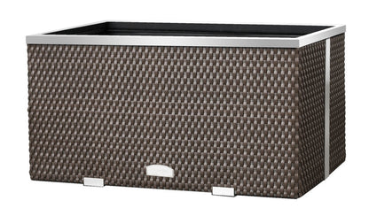 XL Polyrattan Pflanzgefäß 100cm Pflanzkübel Blumentopf Kübel Übertopf Hochbeet