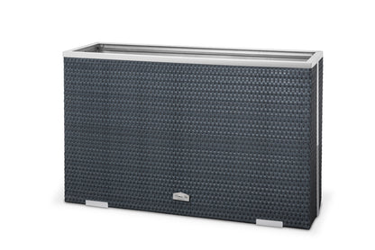 XL Polyrattan Pflanzgefäß 100cm Pflanzkübel Blumentopf Kübel Übertopf Hochbeet