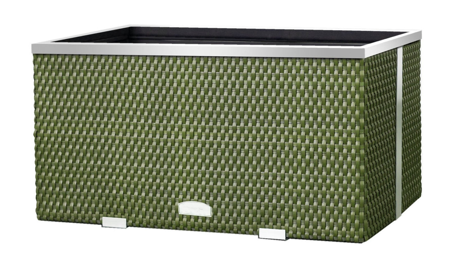 XL Polyrattan Pflanzgefäß 100cm Pflanzkübel Blumentopf Kübel Übertopf Hochbeet
