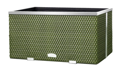 XL Polyrattan Pflanzgefäß 100cm Pflanzkübel Blumentopf Kübel Übertopf Hochbeet