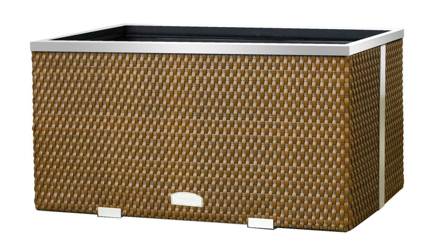 XL Polyrattan Pflanzgefäß 100cm Pflanzkübel Blumentopf Kübel Übertopf Hochbeet