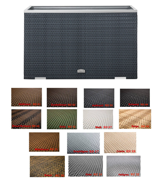 XL Polyrattan Pflanzgefäß 100cm Pflanzkübel Blumentopf Kübel Übertopf Hochbeet