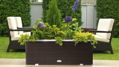XL Polyrattan Pflanzgefäß 108cm Pflanzkübel Blumentopf Kübel Übertopf Hochbeet