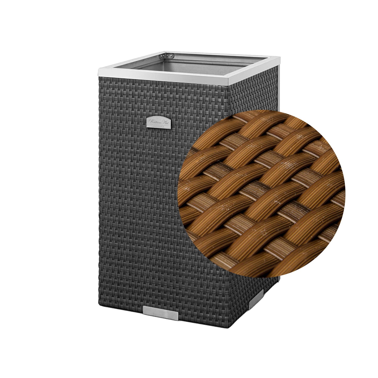 XL Polyrattan Pflanzgefäß Pflanzkübel Blumentopf Blumenkübel Übertopf Hochbeet
