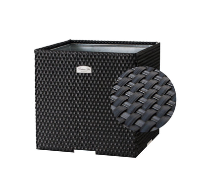 XL Polyrattan Pflanzgefäß Pflanzkübel Blumentopf Blumenkübel Übertopf Hochbeet