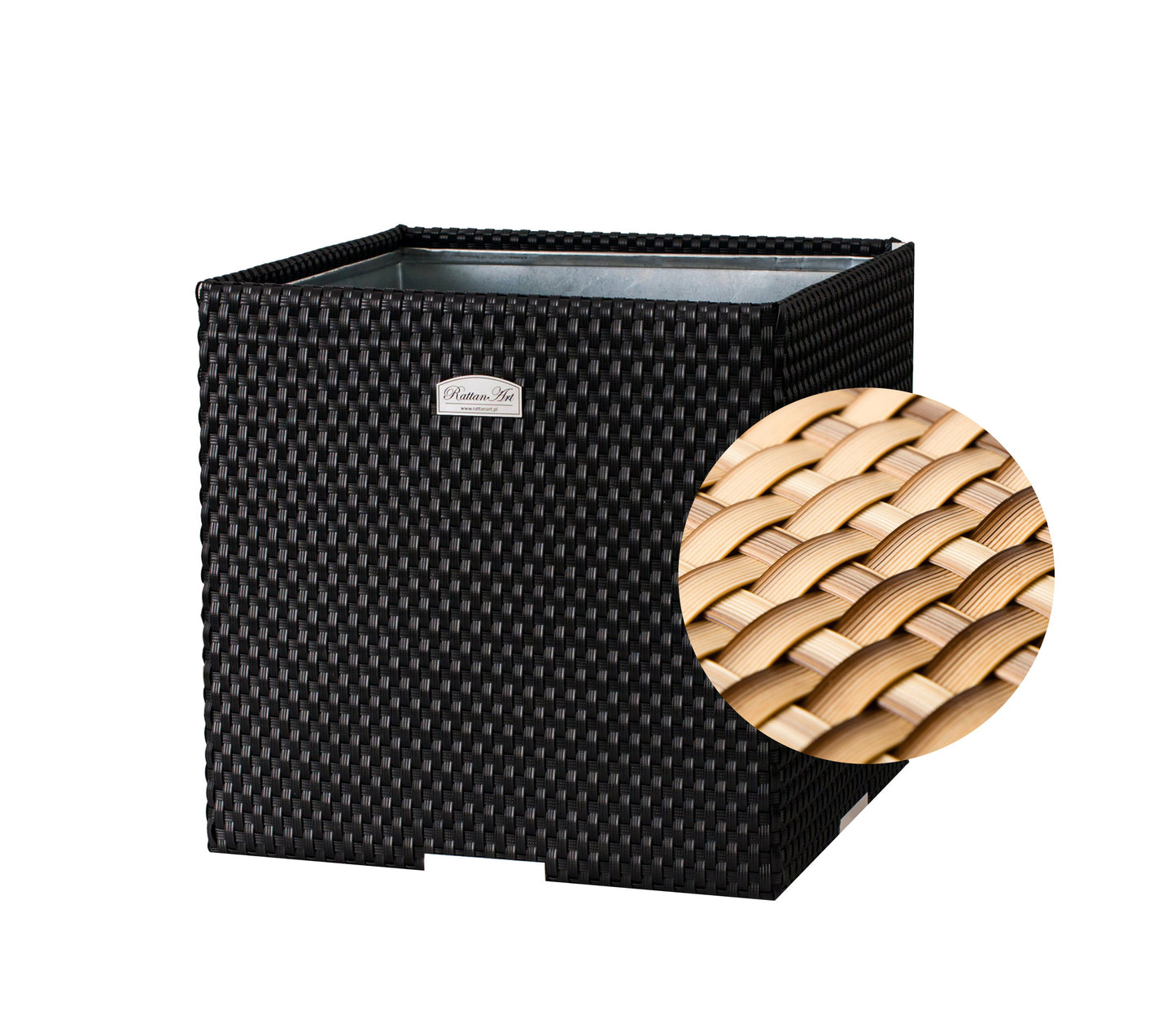 XL Polyrattan Pflanzgefäß Pflanzkübel Blumentopf Blumenkübel Übertopf Hochbeet