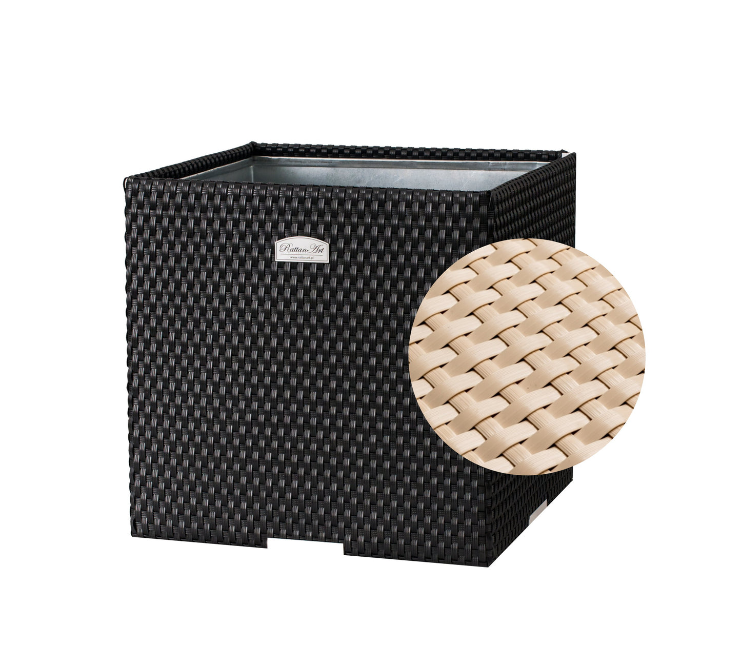 XL Polyrattan Pflanzgefäß Pflanzkübel Blumentopf Blumenkübel Übertopf Hochbeet