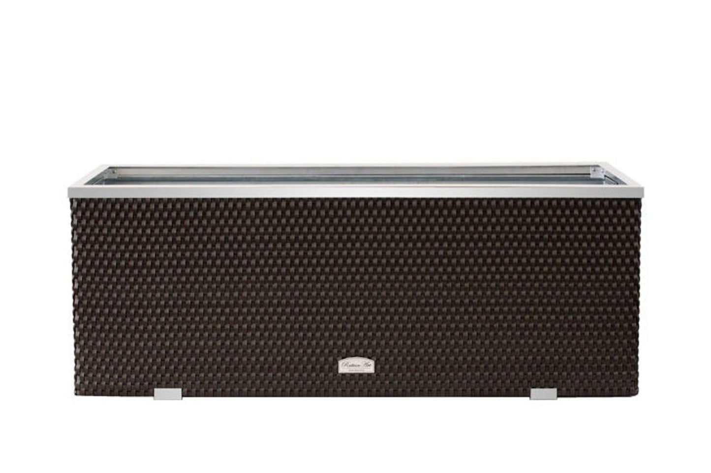 XL Polyrattan Alu Pflanzgefäß 98cm Pflanzkübel Blumentopf Blumenkübel Hochbeet
